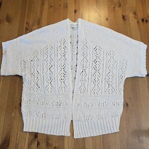 Women's Open Front Cream Color Oversized Cardigan Size XS